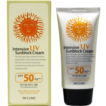 3W CLINIC Intensive UV Sunblock Cream SPF50+ PA+++