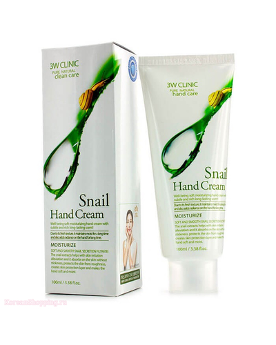 Крем для рук 3W Clinic Hand Cream Snail 100ml с муцином улитки