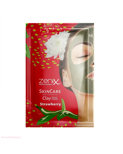 Глиняная маска для лица Zenix Clay Face Mask Strawberry Клубника 20 гр