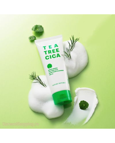 Nature Republic green Derma Tea Tree Cica Acne Foam Cleanser